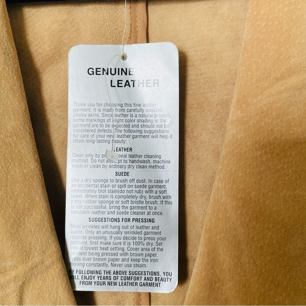 NWT Dialogue woman’s genuine leather jacket size Small openfront feminine winter - Picture 4 of 9